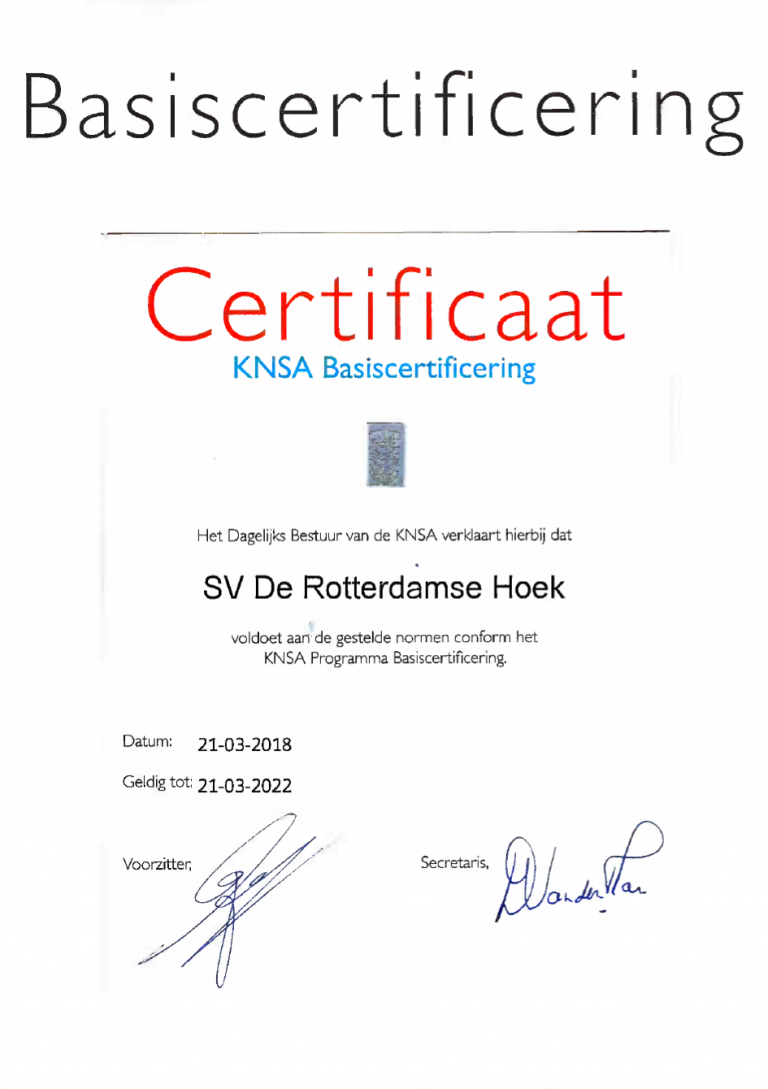 Certificaat KNSA